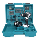 Makita DHP 484 F1X1W perceuse à percussion sans fil 18 V 54 Nm sans balais blanc + 1x batterie 3,0 Ah + jeu d'accessoires 74 pièces + mallette - sans chargeur