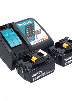 Makita DHP 484 RGX1W Akku Schlagbohrschrauber 18 V 54 Nm Brushless Weiß + 2x Akku 6,0 Ah + Ladegerät + 74 tlg. Zubehörset + Koffer