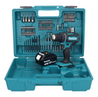 Makita DDF 482 F1X1 taladro atornillador inalámbrico 18 V 62 Nm + 1x batería 3,0 Ah + juego de accesorios 74 piezas + maletín - sin cargador