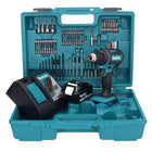 Makita DDF 482 RF1X1 Akku Bohrschrauber 18 V 62 Nm + 1x Akku 3,0 Ah + Ladegerät + 74 tlg. Zubehörset + Koffer