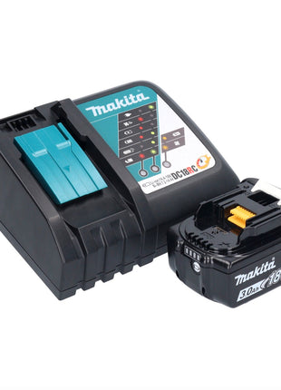 Makita DDF 485 RF1X1 taladro atornillador inalámbrico 18 V 50 Nm sin escobillas + 1x batería 3,0 Ah + cargador + set de accesorios 74 piezas + estuche