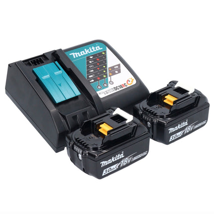 Makita DDF 485 RFX1 Akku Bohrschrauber 18 V 50 Nm Brushless + 2x Akku 3,0 Ah + Ladegerät + 74 tlg. Zubehörset + Koffer