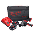 Amoladora angular a batería Milwaukee M18 FSAG125X-802X 18 V 125 mm sin escobillas + 2x baterías 8,0 Ah + cargador + caja HD