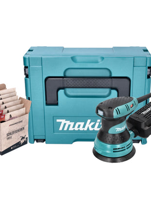 Makita BO 5031 J Exzenterschleifer Schleifmaschine 300 Watt 125 mm + Toolbrothers TURTLE Schleifset + Makpac - Toolbrothers