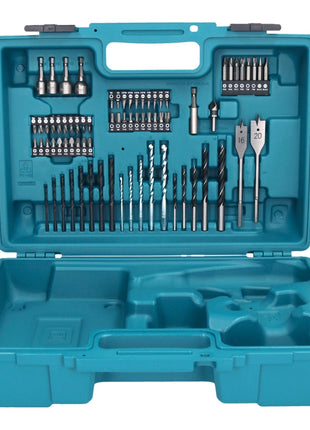 Makita DDF 484 SYX1 Akku Bohrschrauber 18 V 54 Nm + 2x Akku 1,5 Ah + Ladegerät + 74 tlg. Zubehörset + Koffer