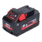 Batería recargable Milwaukee M18 HB 5.5 18 V 5.5 Ah / 5500 mAh Li-Ion High Output ( 4932464712 ) con indicador de nivel de carga