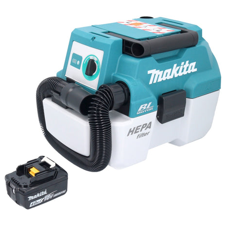 Aspiratore a batteria Makita DVC 750 LM1 LXT 18 V 67 mbar 7,5 l brushless + 1x batteria ricaricabile 4,0 Ah - senza caricabatterie