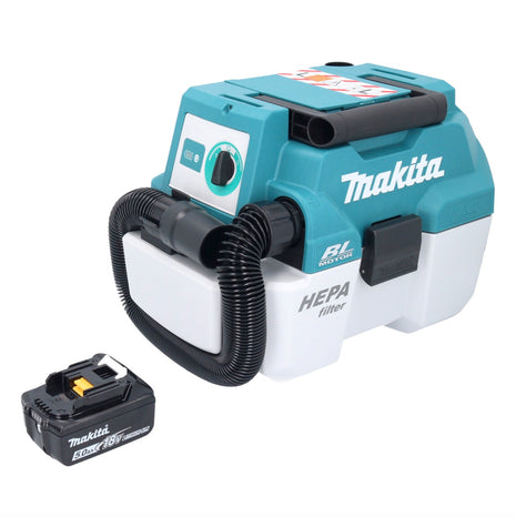 Makita DVC 750 LT1 Aspirateur sans fil LXT 18 V 67 mbar 7,5 l Brushless + 1x batterie 5,0 Ah - sans chargeur