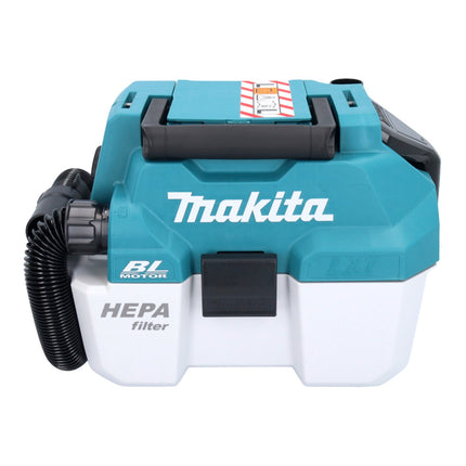 Aspiratore a batteria Makita DVC 750 LRT1 LXT 18 V 67 mbar 7,5 l senza spazzole + 1x batteria ricaricabile 5,0 Ah + caricabatterie