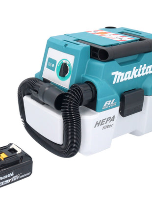 Makita DVC 750 LG1 Akku Staubsauger LXT 18 V 67 mbar 7,5 l Brushless + 1x Akku 6,0 Ah - ohne Ladegerät