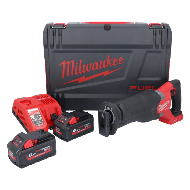 Sierra sable Milwaukee M18 ONEFSZ-802X batería 18 V sin escobillas + 2x baterías 8,0 Ah + cargador + caja HD