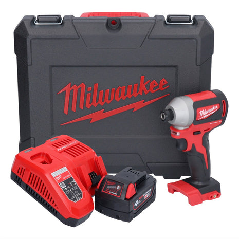 Milwaukee M18 CBLID-401C Akku Schlagschrauber 18 V 180 Nm 1/4" Brushless + 1x Akku 4,0 Ah + Ladegerät + Koffer