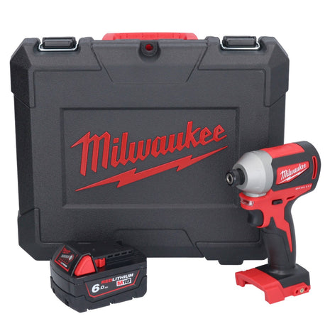 Milwaukee M18 CBLID-601C Akku Schlagschrauber 18 V 180 Nm 1/4" Brushless + 1x Akku 6,0 Ah + Koffer - ohne Ladegerät