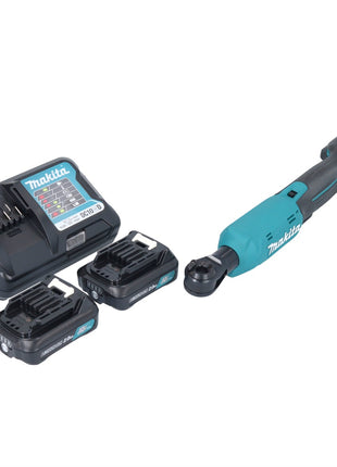 Makita WR 100 DWA Akku Ratschenschrauber 12 V 47,5 Nm 1/4" 3/8" + 2x Akku 2,0 Ah + Ladegerät