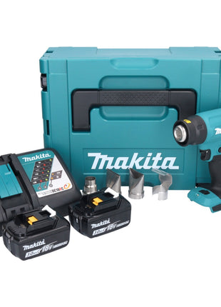 Makita DHG 181 RFJ Akku Heißluftgebläse 18 V 150 - 550°C + 2x Akku 3,0 Ah + Ladegerät + Makpac