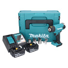 Makita DHG 181 RFJ Akku Heißluftgebläse 18 V 150 - 550°C + 2x Akku 3,0 Ah + Ladegerät + Makpac