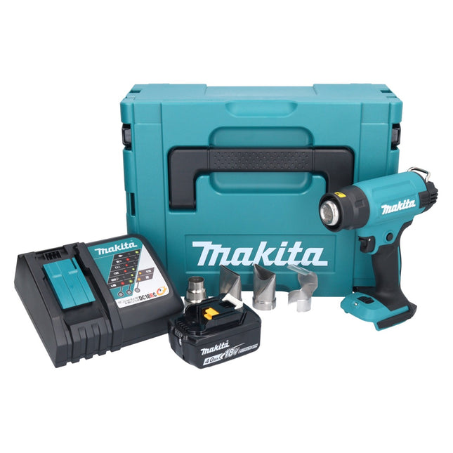 Makita DHG 181 RM1J Pistolet air chaud sans fil 18 V 150 - 550C + 1x batterie rechargeable 4,0 Ah + chargeur + Makpac