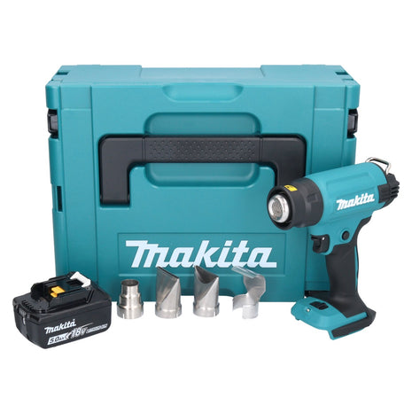 Makita DHG 181 T1J Akku Heißluftgebläse 18 V 150 - 550°C + 1x Akku 5,0 Ah + Makpac - ohne Ladegerät