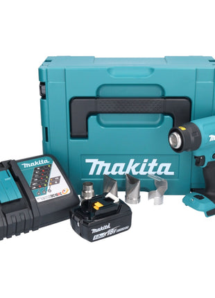 Soplador de aire caliente a batería Makita DHG 181 RT1J 18 V 150 - 550°C + 1x batería 5,0 Ah + cargador + Makpac