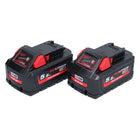 Milwaukee M18 HB 5,5 Akku Set 2x 18 V 5,5 Ah / 5500 mAh Li-Ion High Output ( 2x 4932464712 ) mit Ladestandsanzeige