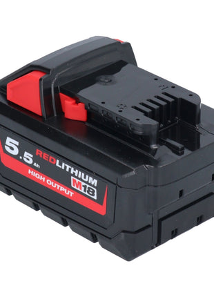 Milwaukee M18 HB 5,5 Akku Set 2x 18 V 5,5 Ah / 5500 mAh Li-Ion High Output ( 2x 4932464712 ) mit Ladestandsanzeige