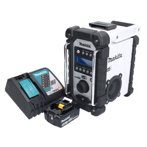 Makita DMR 110 RT1NW Akku Baustellenradio 12 V - 18 V IP64 DAB + 1x Akku 5,0 Ah + Ladegerät