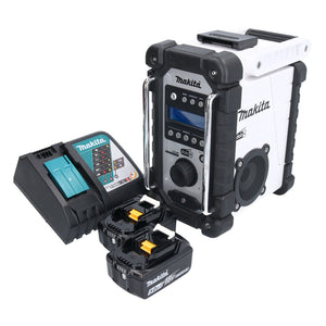 Makita DMR 110 RTNW Akku Baustellenradio 12 V - 18 V IP64 DAB + 2x Akku 5,0 Ah + Ladegerät