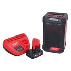 Milwaukee M12 RCDAB+-401 Cordless Radio charger DAB+ 12V + 1x Battery 4.0Ah + Charger