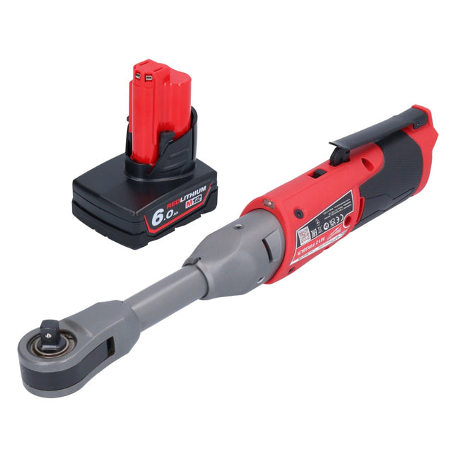 Milwaukee M12 FIR38LR-601 Carraca sin cable larga 12 V 75 Nm 3/8" + 1x batería recargable 6.0 Ah - sin cargador