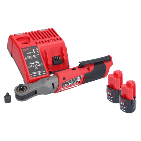 Cliquet à batterie Milwaukee M12 FIR38-202 12 V 75 Nm 3/8" 1/4" + 2x batterie 2,0 Ah + chargeur