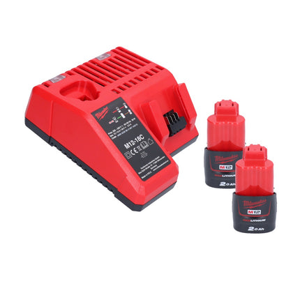 Milwaukee M12 FIR38-202 Cordless ratchet 12 V 75 Nm 3/8" 1/4" + 2x rechargeable battery 2.0 Ah + charger