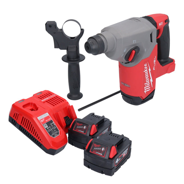 Milwaukee M18 FH-402 cordless hammer drill 18 V 2.5 J SDS plus Brushless + 2x battery 4.0 Ah + charger