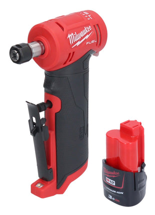 Milwaukee M12 FDGA-301 Geradschleifer abgewinkelt 12 V 6 / 8 mm Brushless + 1x Akku 3,0 Ah - ohne Ladegerät