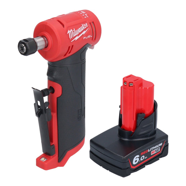 Milwaukee M12 FDGA-601 Amoladora recta angular 12 V 6 / 8 mm sin escobillas + 1x batería 6.0 Ah - sin cargador