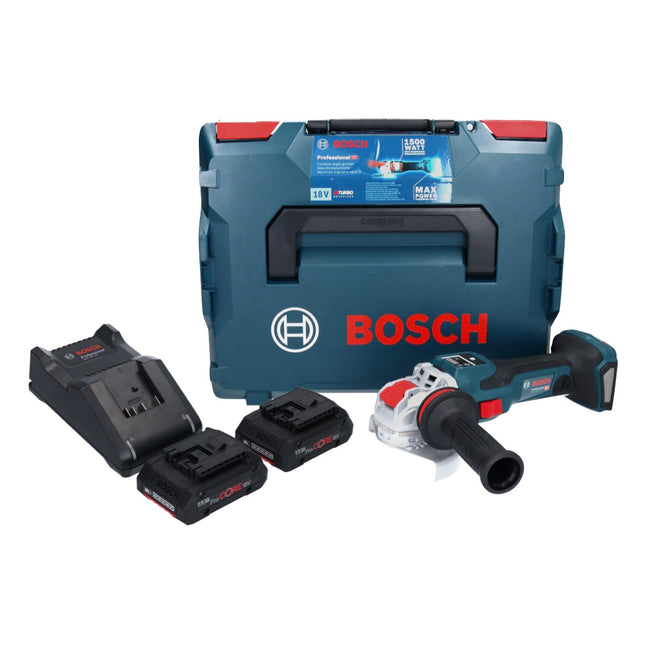 Bosch GWX 18V-15 SC Professional Akku Winkelschleifer 18 V 125 mm BITURBO X-LOCK + 2x ProCORE Akku 4,0 Ah + Ladegerät + L-BOXX - Toolbrothers