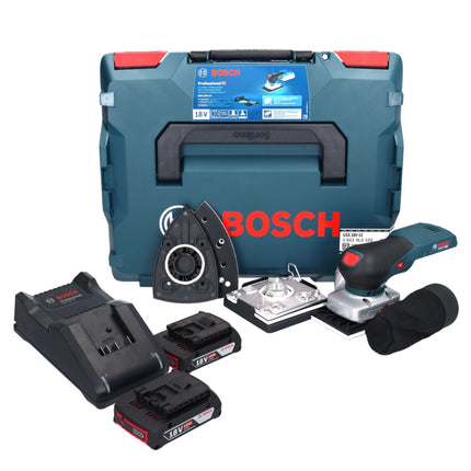 Bosch GSS 18V-13 levigatrice orbitale a batteria 18 V + 2x batteria ricaricabile 2,0 Ah + caricabatterie + L.