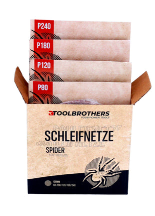 Metabo FSX 200 Intec Exzenterschleifer 240 W 125 mm + 2x Toolbrothers SPIDER Schleifnetz Set + Koffer