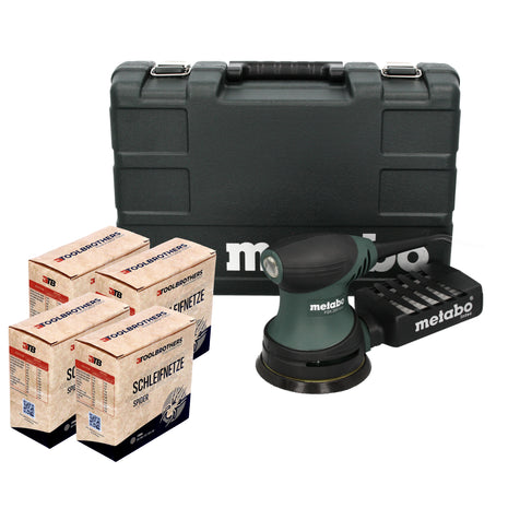 Lijadora excéntrica Metabo FSX 200 Intec 240 W 125 mm + 4x juego de redes de lijado Toolbrothers SPIDER + estuche