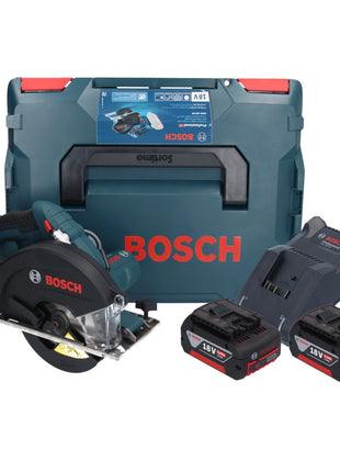 Bosch GKM 18V-50 Professional Akku Metall Handkreissäge 18 V 136 mm ( 06016B8002 ) Brushless + 2x Akku 5,0 Ah + Ladegerät + L-Boxx - Toolbrothers