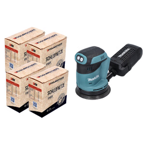 DBO 180 Z Akku Exzenterschleifer 18 V 125 mm + 4x Toolbrothers SPIDER Netzschleifmittel Set - ohne Akku, ohne Ladegerät, Ideal für Heimwerker, Schleifen, fest montierte Staubbox