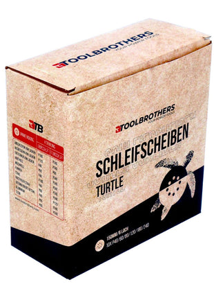 Toolbrothers TURTLE Schleifset 4 Packungen 240x Schleifscheiben 150 mm Klett 6 Loch  je 40x P40 / P60 / P80 / P120 / P180 / P240 für Hartholz, Weichholz, Lack, Stein, Stahl, Aluminium, Furnier - Toolbrothers