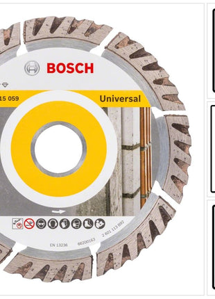 Bosch Standard for Disco de corte de diamante universal 125 x 22,23 mm 10 piezas (2608615060) para hormigón, acero-hormigón, horneado, cal y piedra arenisca