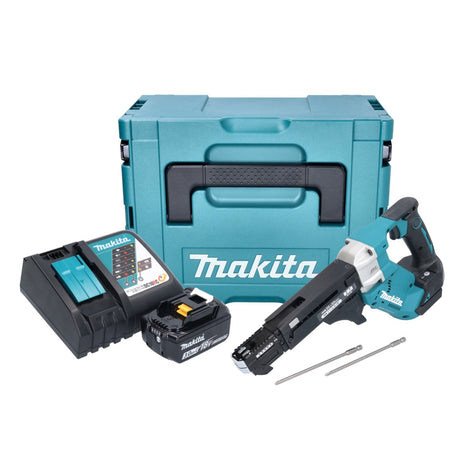 Makita DFR 551 RF1J Akku Magazinschrauber 18 V 25 - 55 mm Brushless + 1x Akku 3,0 Ah + Ladegerät + Makpac - Toolbrothers