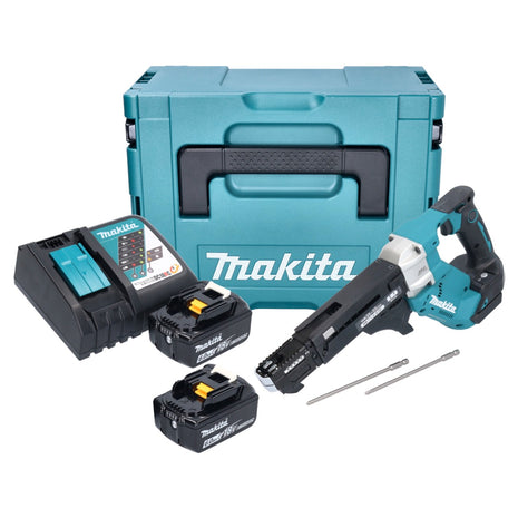 Makita DFR 551 RGJ Akku Magazinschrauber 18 V 25 - 55 mm Brushless + 2x Akku 6,0 Ah + Ladegerät + Makpac - Toolbrothers