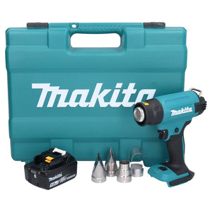 Makita DHG 181 T1K Akku Heißluftgebläse 18 V 150 - 550°C + 1x Akku 5,0 Ah + Koffer - ohne Ladegerät