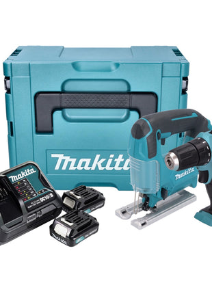 Juego especial de batería Makita CLX 237 SAJ Taladro percutor a batería DF 333 D + sierra de calar a batería JV 101 D + 2x batería 2,0 Ah + cargador + Makpac