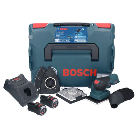 Bosch GSS 12V-13 Professional Akku Schwingschleifer 12 V + 2x Akku 2,0 Ah + Ladegerät + L-BOXX - Toolbrothers