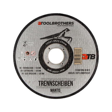 Bosch GWS 18V-10 PSC Professional Akku Winkelschleifer 18 V 125 mm ( 06019G3F0B ) Brushless + L-Boxx + Toolbrothers MANTIS Trennscheiben- Set - ohne Akku, ohne Ladegerät - Toolbrothers