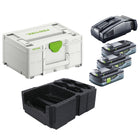 Festool Energie Set 3x BP 18 Li 4,0 Ah HPC-ASI Akkupack 18V 4,0 Ah HighPower ( 3x 205034 ) + SCA 16 Schnellladegerät 10,8 V - 18 V ( 576953 ) + Systainer - Toolbrothers