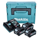 Kit source d'alimentation Makita 3x batterie BL 4025 40 V max. 2,5 Ah XGT + chargeur DC 40 RA + Makpac